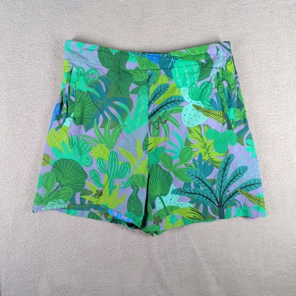 Vilagallo Sandra Short Size 10-12 Euro 42 Jungle Snake Print Cotton Spain Pocket - Picture 2 of 11